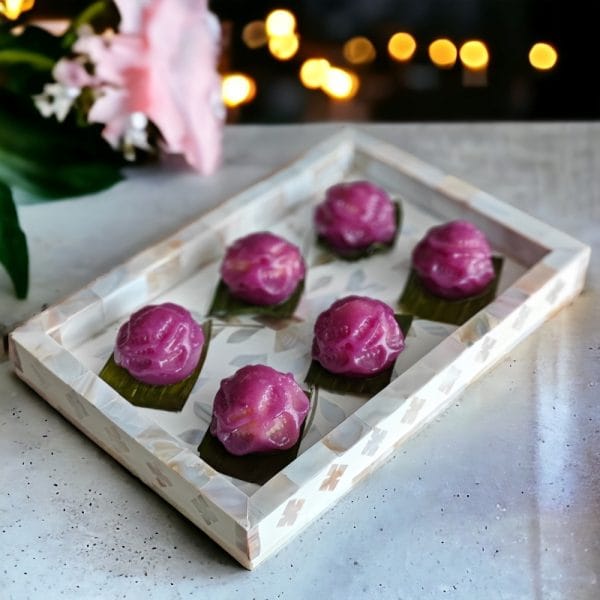 Premium Sweet Kueh Purple Sweet Potato Flower Mung Bean Ang Ku Kueh